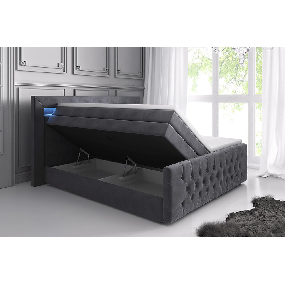 Kontinentalsäng Cloud47 Sängpaket Franco Lyx 180x200 med Förvaring och LED-belysning