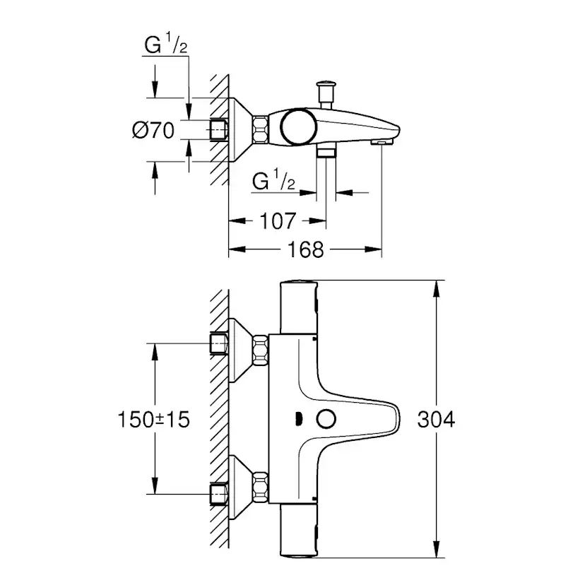 Dusch- och Badkarsblandare Grohe Precision Start