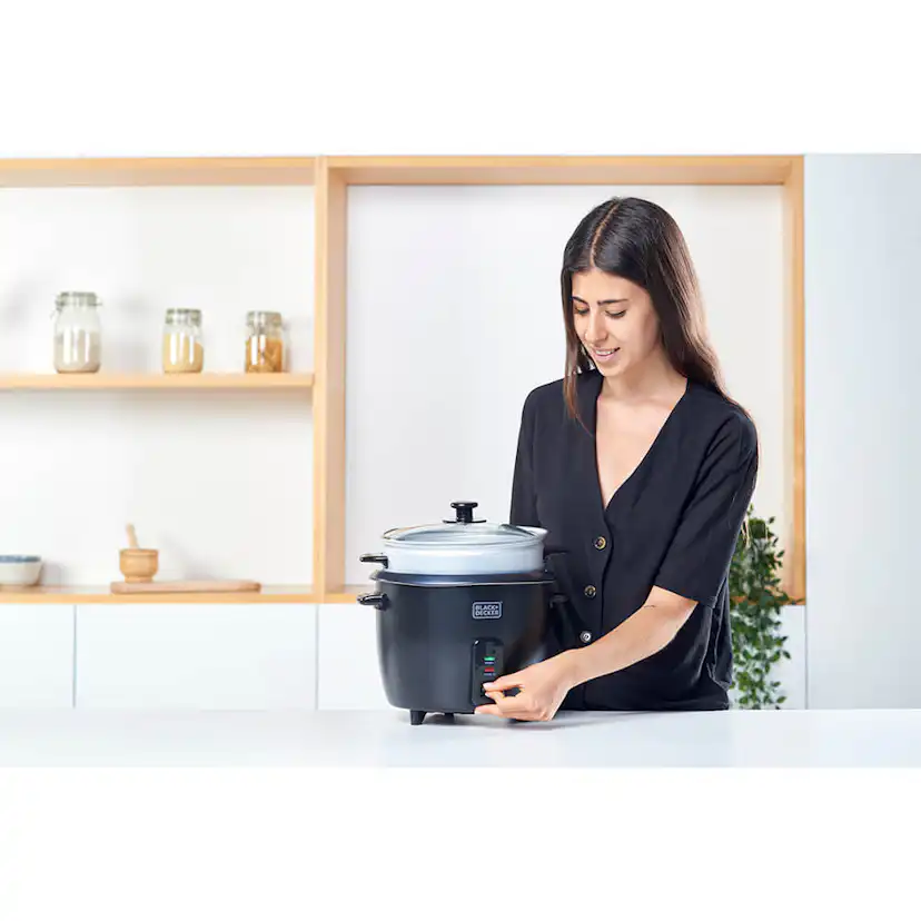 Riskokare Black+Decker 1,8 L Svart Inkl Tillbehör för Ångkokning