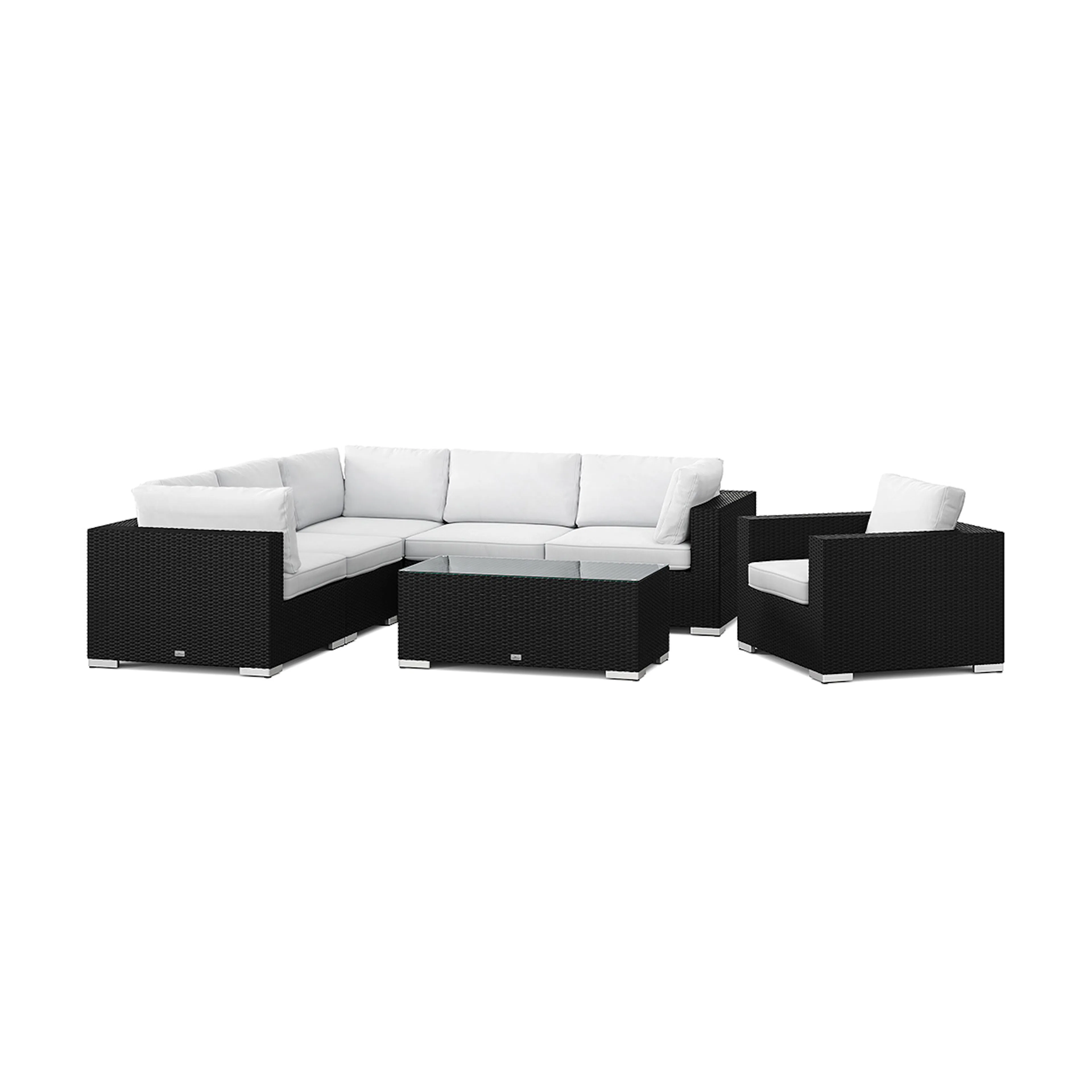 Loungegrupp Comfort Garden Bahamas utomhus hörnsoffa 6-sits vändbar med fåtölj och bord