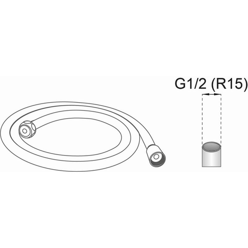 Duschslang Habo Elastisk Svart Svart, 200-270 cm