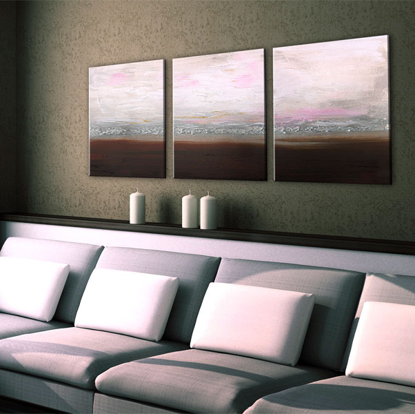 Handmålad Tavla Arkiio  Lugn Kust 150x50
