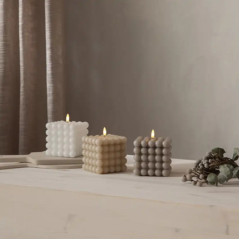 LEDBlockljus Flamme Dot Vit