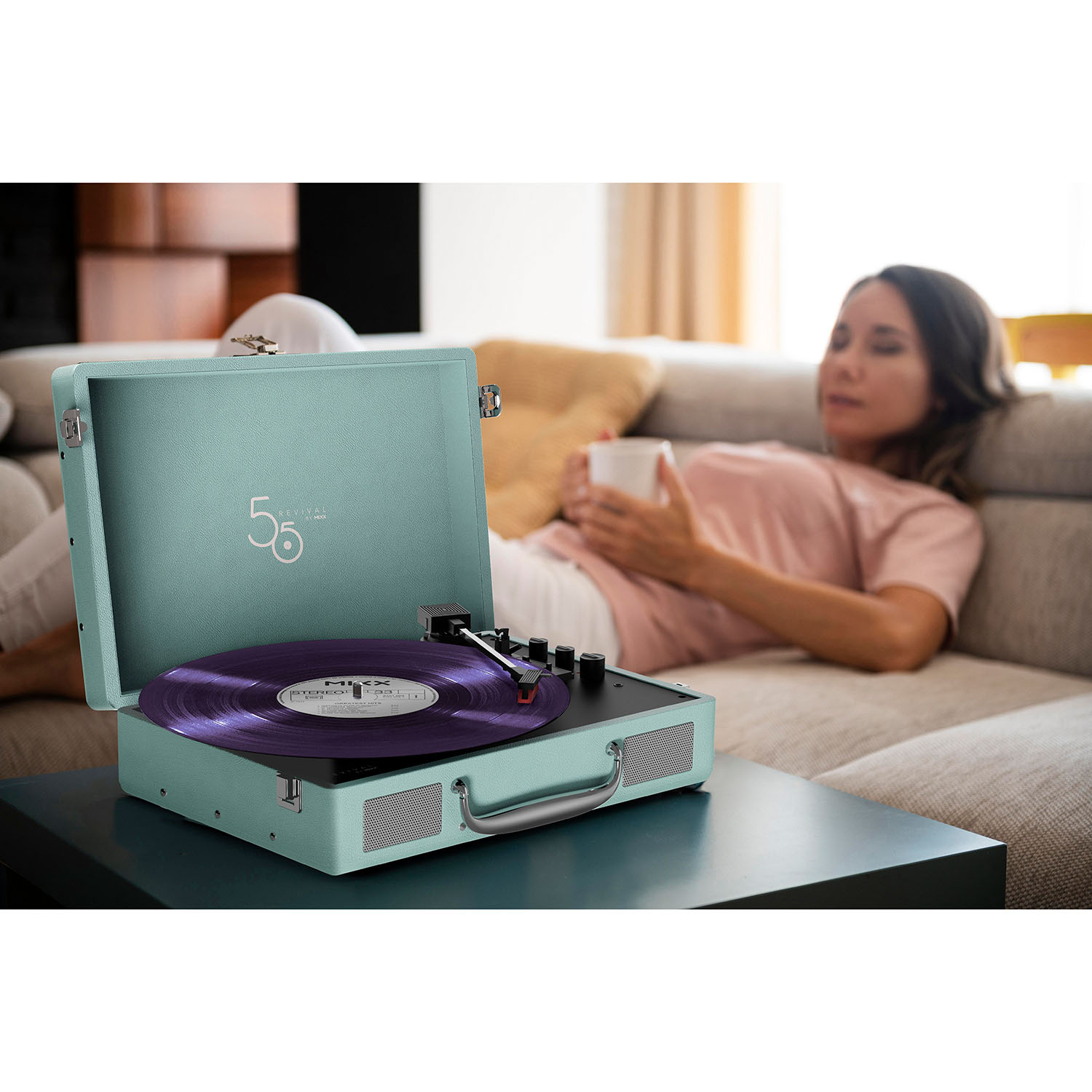 MIXX Vinyl Skivspelare Revival 55 Stereo Grön Färg: Grön