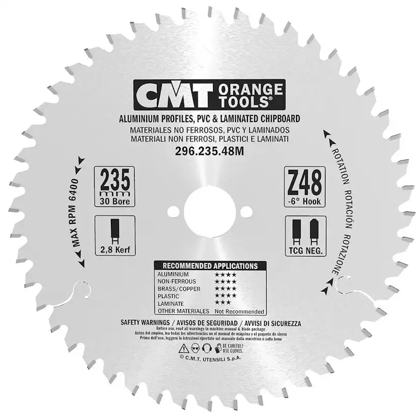 Cirkelsågklinga CMT Orange Tools NE NEG Alu/laminat