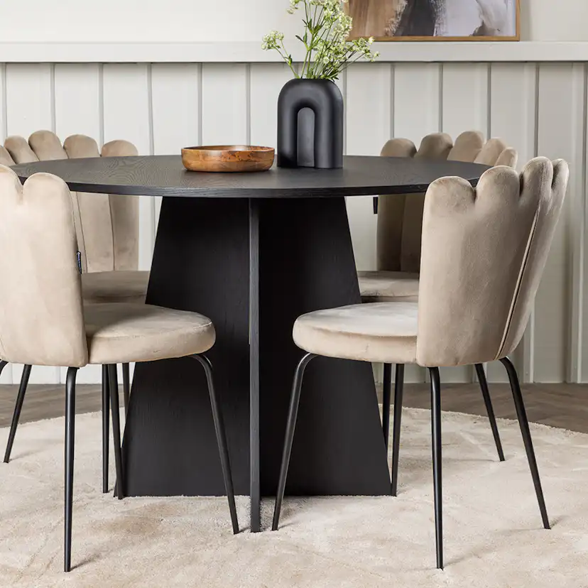 Matgrupp Venture Home Bootcut Ø110 cm med 4 Limhamn Light Stolar