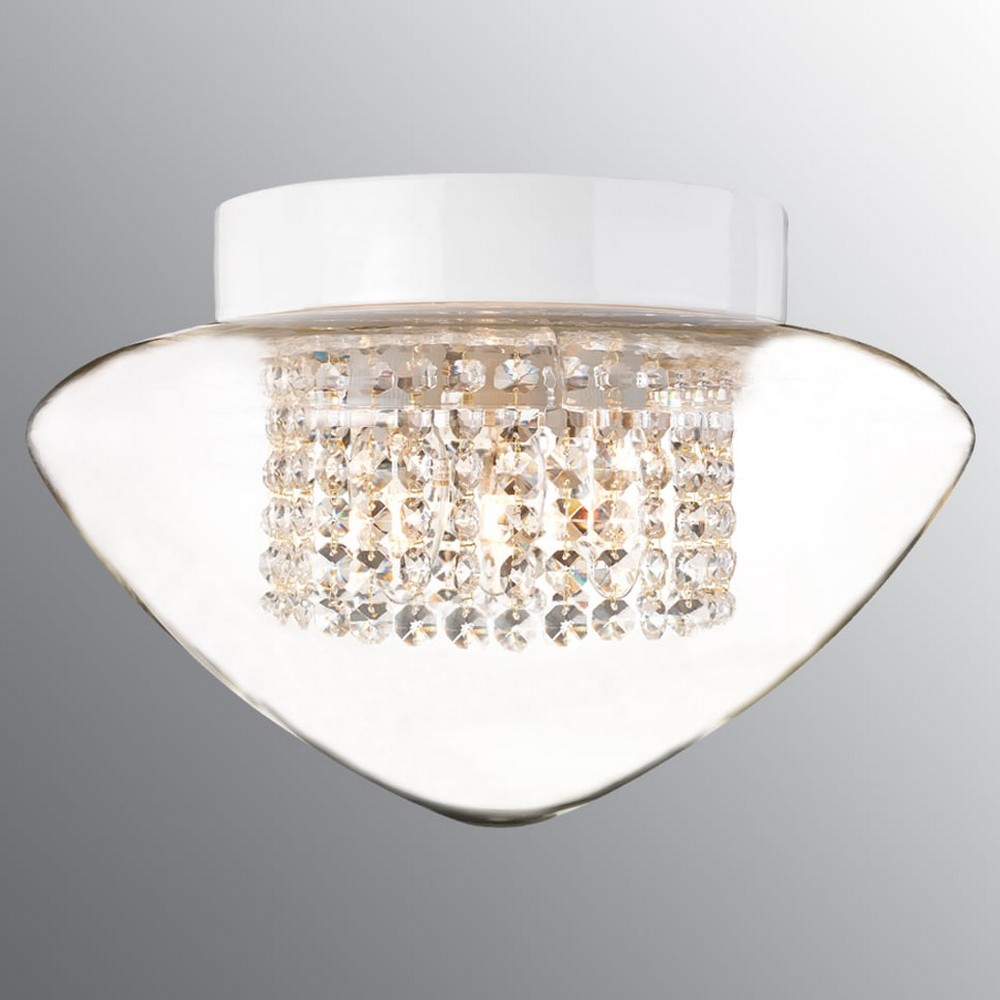Vägg-/Taklampa Ifö Electric Edenryd Crystal Vit IP44 Rak