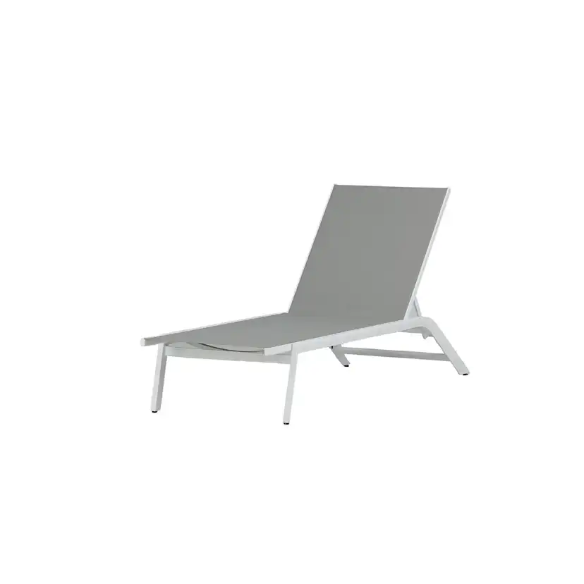 Ramos Sun Lounge, White, Grey, Aluminium, Textilene Vit