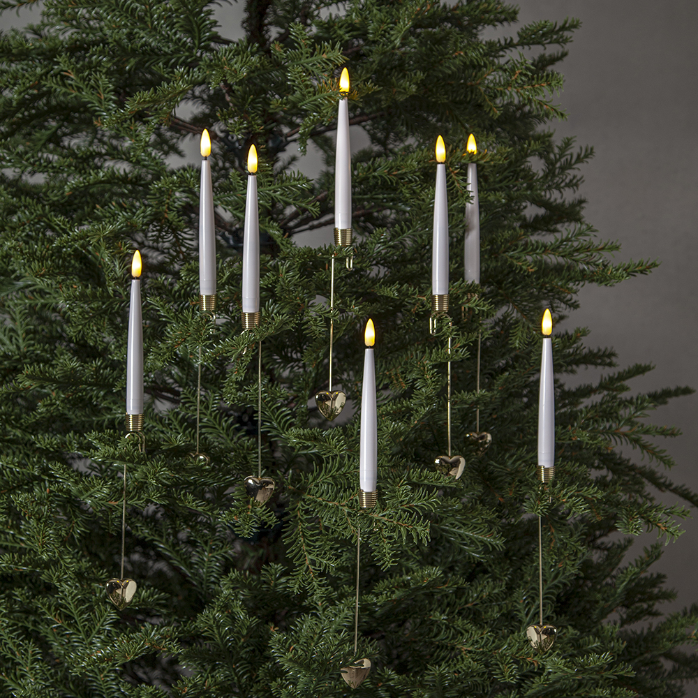 Julgransbelysning Star Trading Flamme i Vit med 8 Ljus