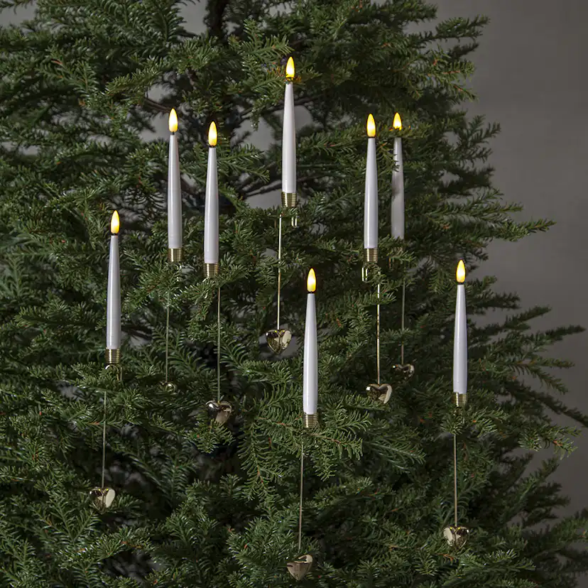Julgransbelysning Star Trading Flamme i Vit med 8 Ljus