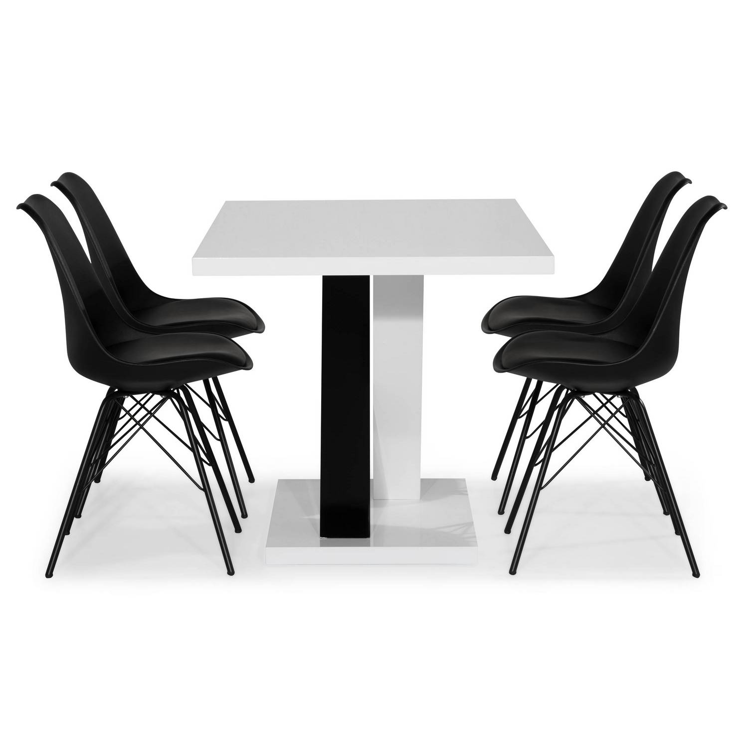 Matgrupp Scandinavian Choice Cesi Rektangulärt Matbord 140 cm med 4 Shell Matstol