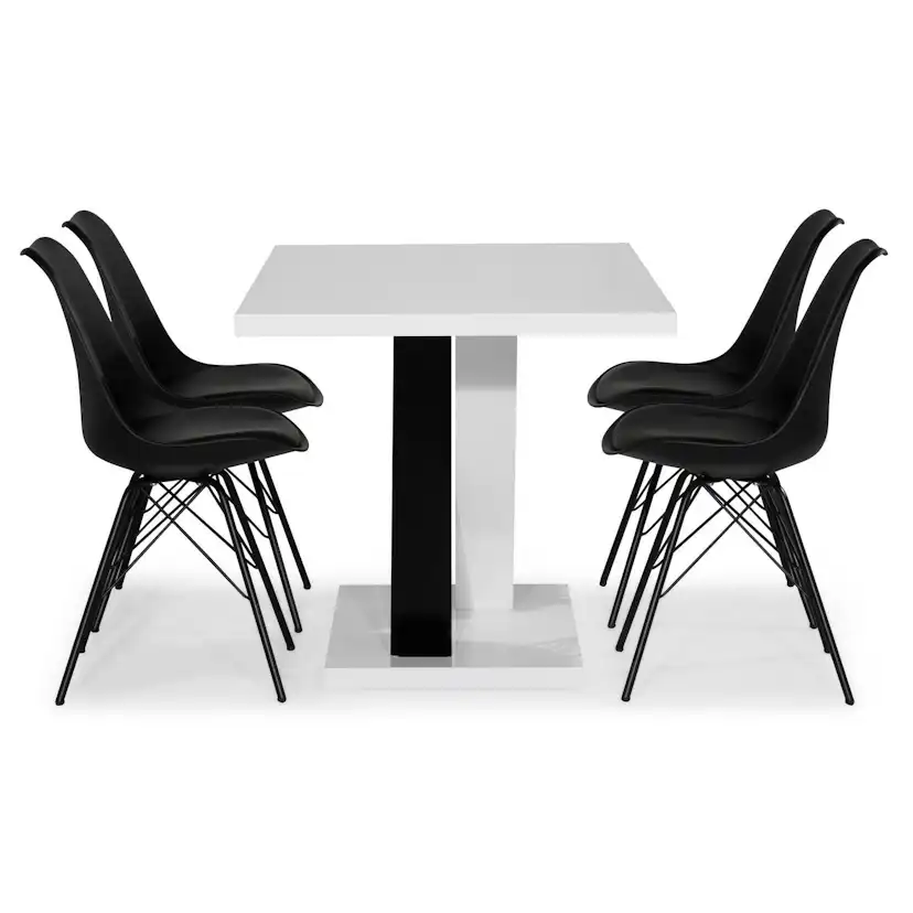 Matgrupp Scandinavian Choice Cesi Rektangulärt Matbord 140 cm med 4 Shell Matstol