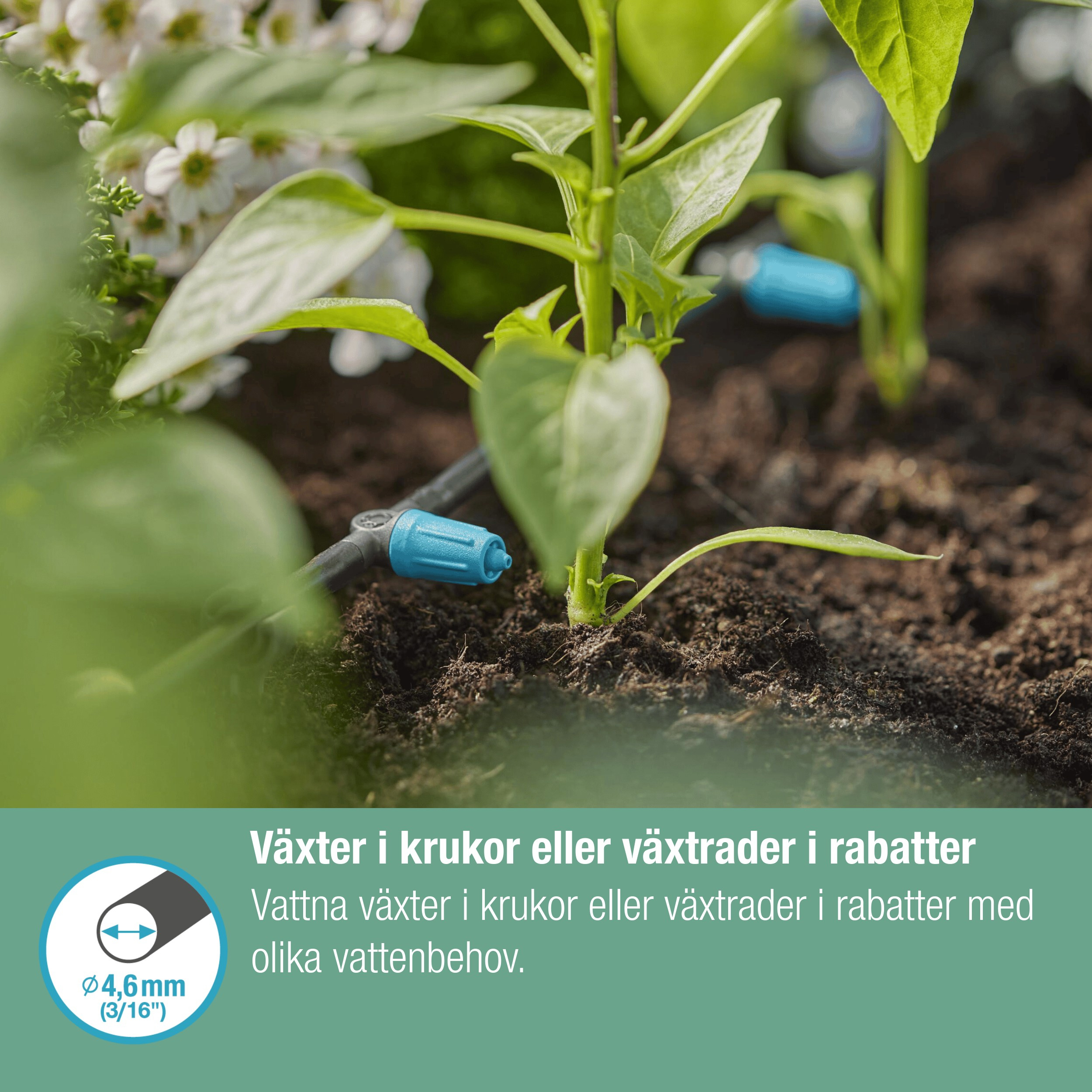Droppspridare Gardena Micro-Drip Inline Ställbar