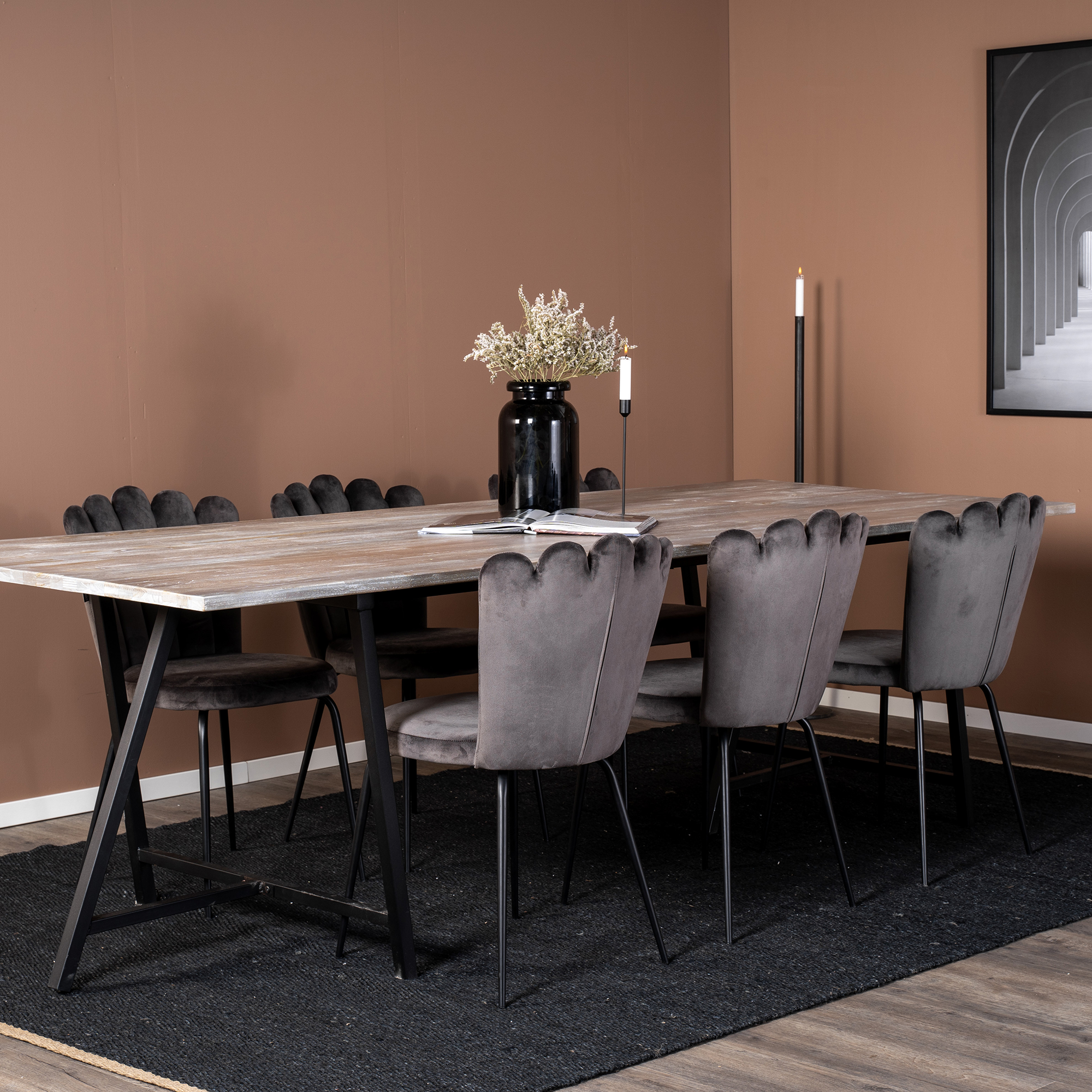 Matgrupp furniture/fashion Jenni med 6 Limhamn Light Stolar