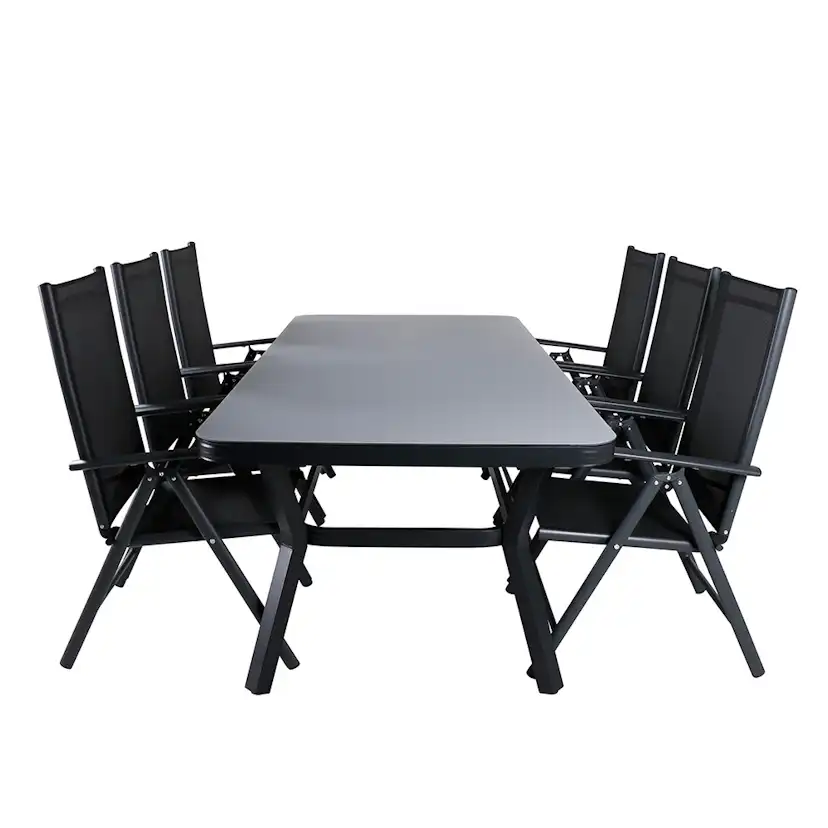 Matgrupp Venture Home Vyn med 6 Bend Matstolar