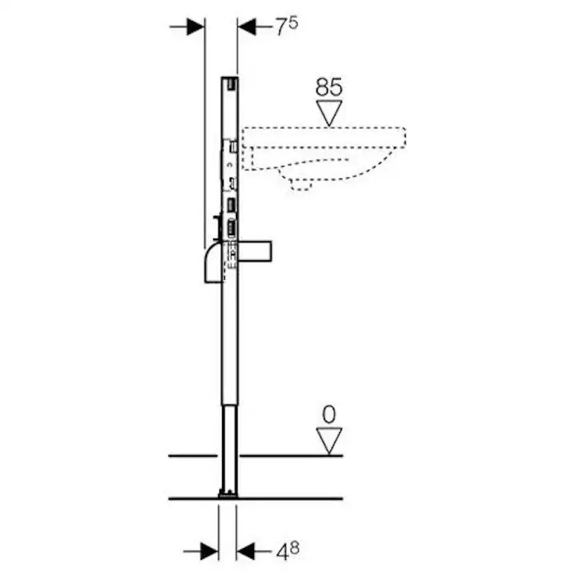 Tvättställsfixtur Geberit Duofix 82-98 cm