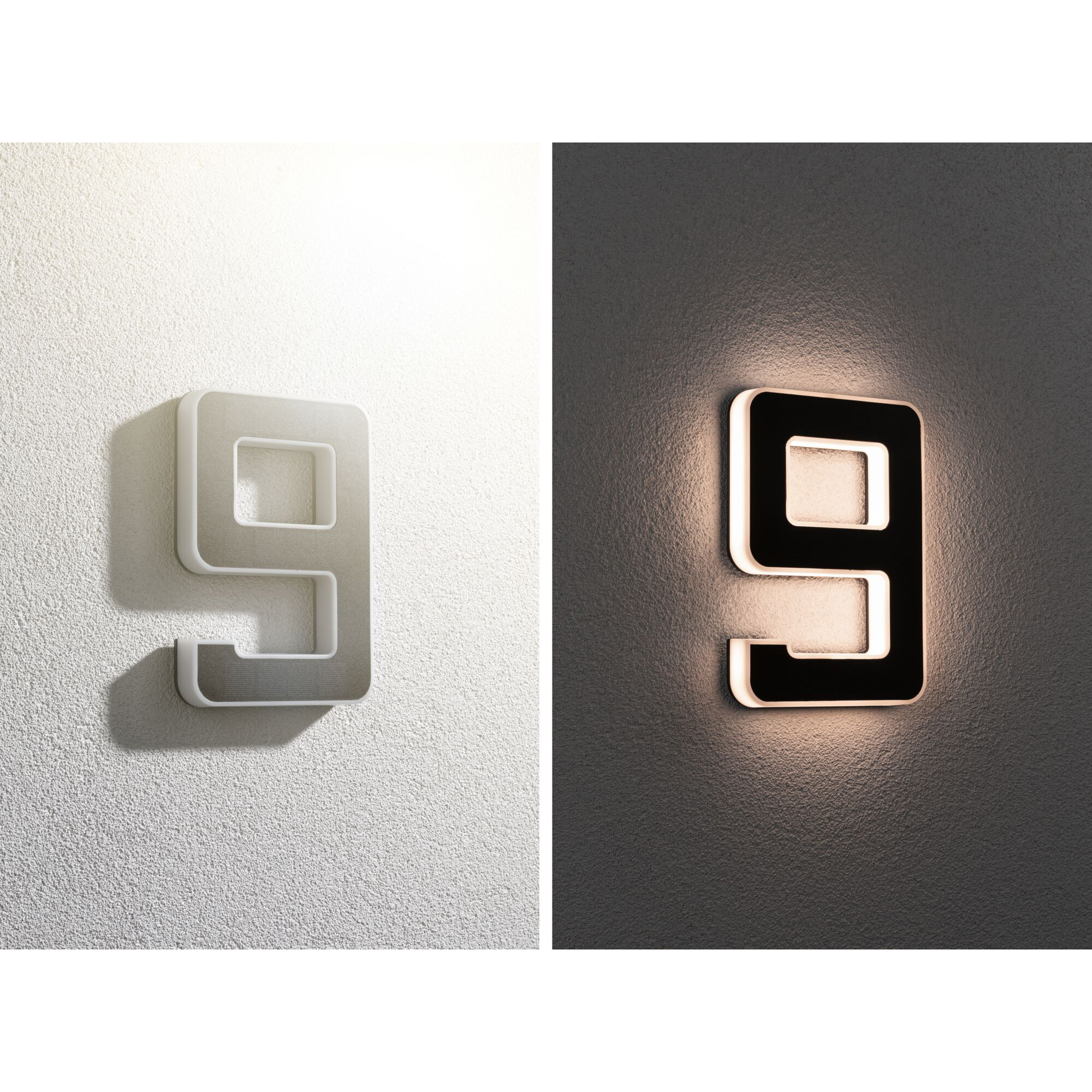Fasadbelysning Solcell LED Paulmann Husnummer 0-9 med belysning inkl. utbytbart batteri IP44