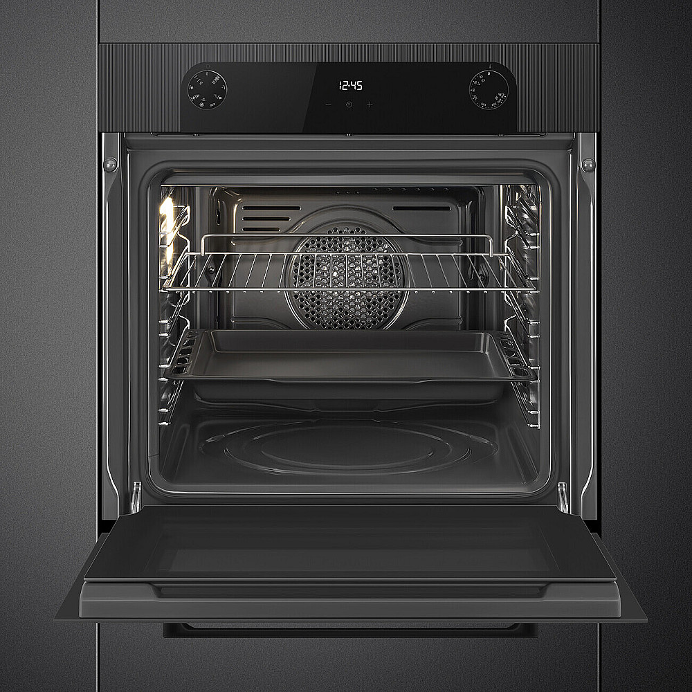 Termoventilerad Ugn Smeg SF6200TB med Airfryer och Baksten Svart 60 cm