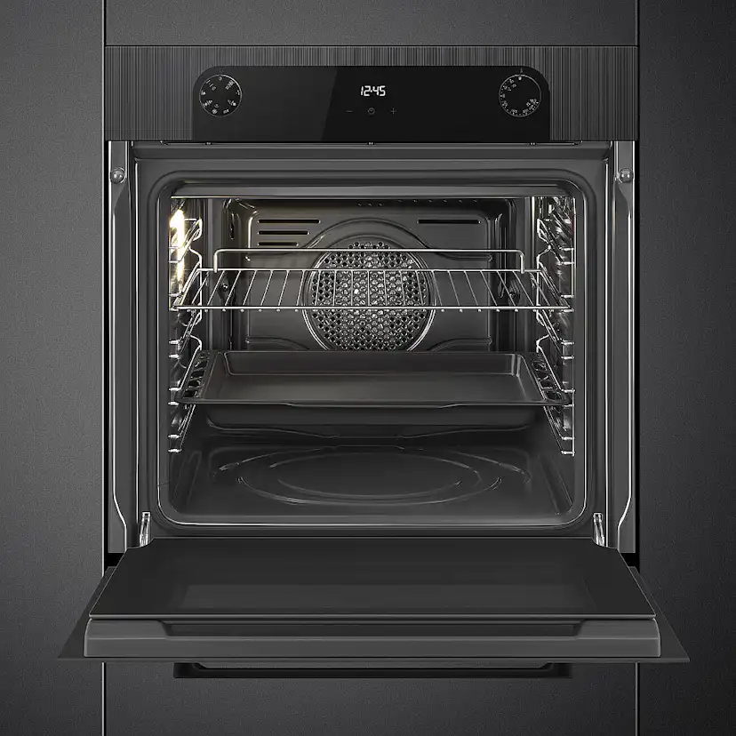 Termoventilerad Ugn Smeg SF6200TB med Airfryer och Baksten Svart 60 cm
