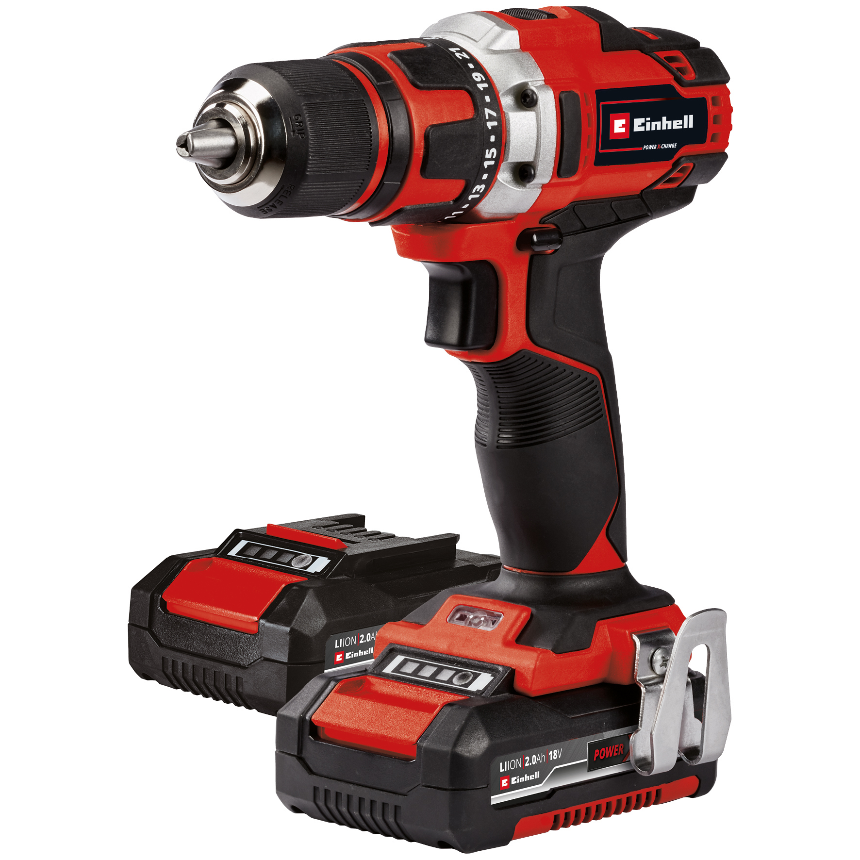 Borrmaskinskit Einhell TE-CD 18/40 Li +69 Sladdlös KIT med 2x2,0 Ah Batterier
