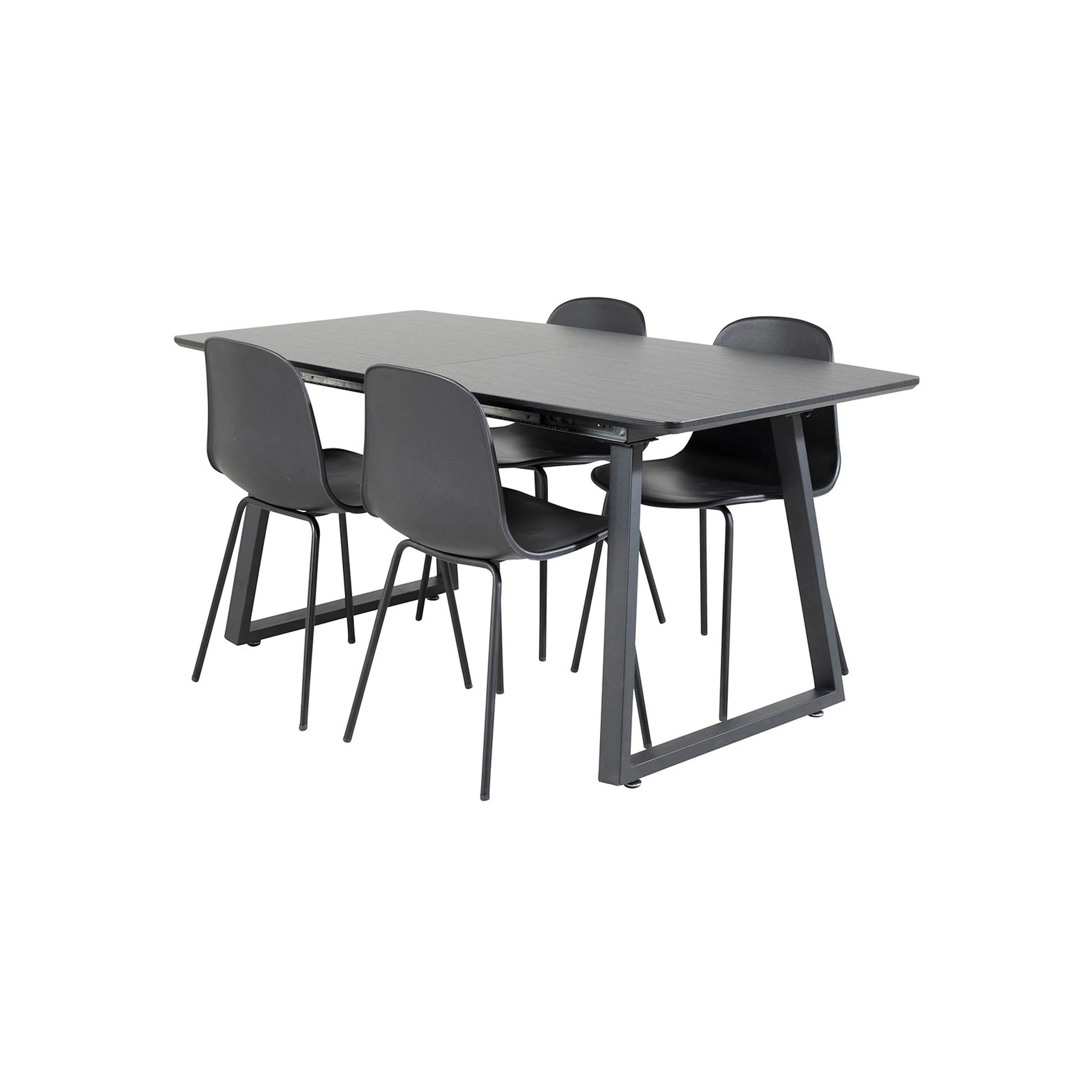 Inca Extentiontable-Black top/ArcticChair -Black Plastic_4 Svart/Svart