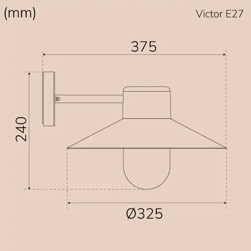 Victor Väggarmatur E27-sockel IP44 Corten Färg: Corten