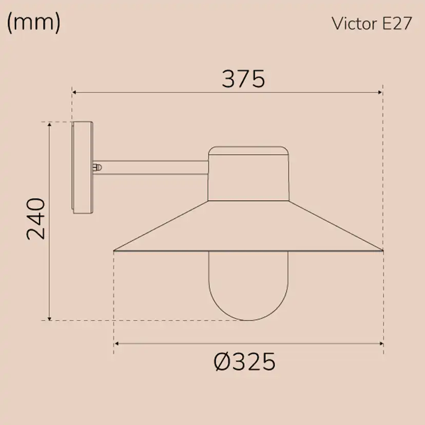 Väggarmatur Llitt Victor E27-sockel IP44- Utomhusbelysning