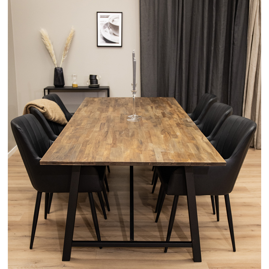 Matgrupp Venture Home Malang Ø115 cm med 6st Comfort Matstolar