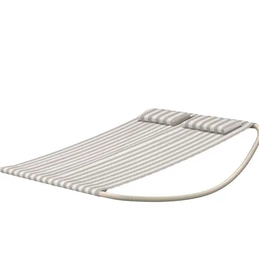Gordo Double Rocking Bed - Beige Frame / Stripe Fabric Duk: Randig