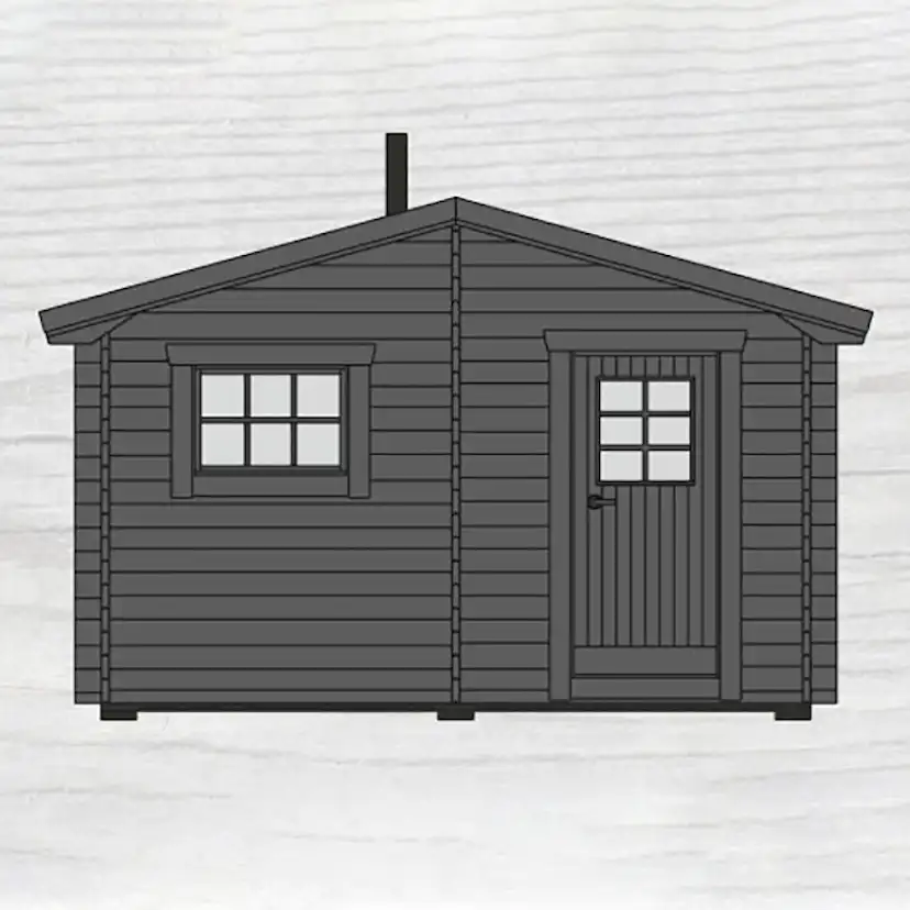 Bastu Baseco Laisa 10 m² Fristående Bastuhus med Sadeltak & 2-glas Fönster