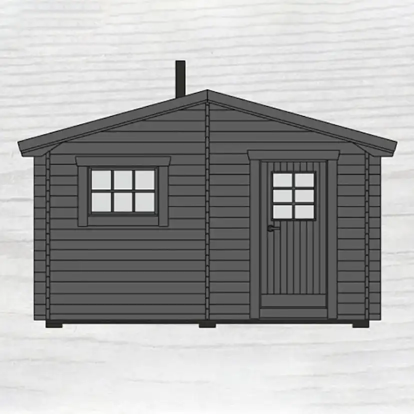 Bastu Baseco Laisa 10 m² Fristående Bastuhus med Sadeltak & 2-glas Fönster