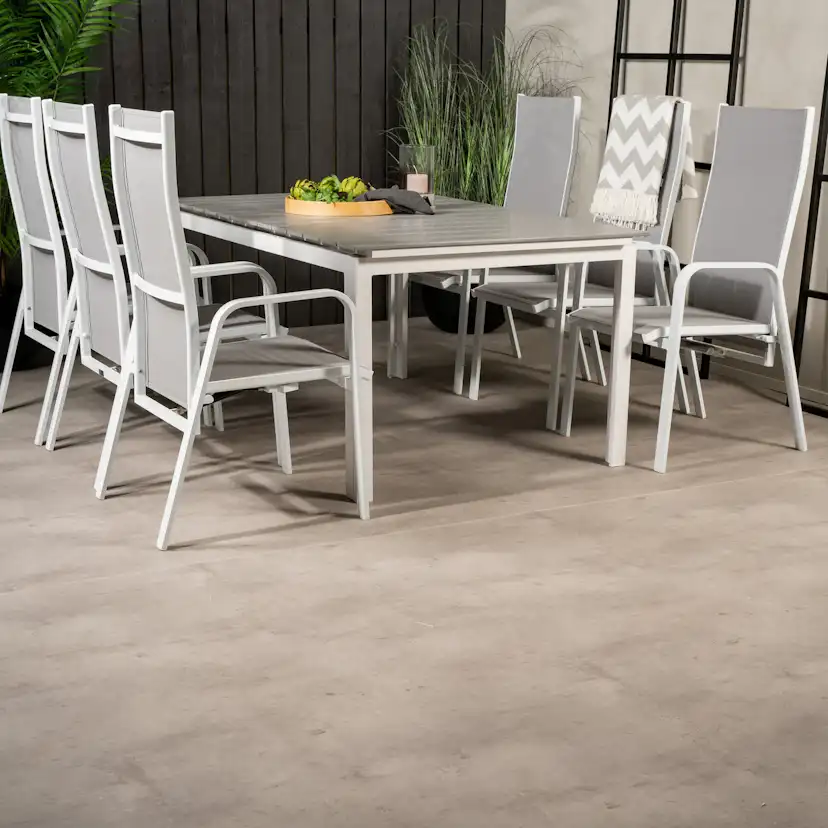 Matgrupp Venture Home Lova 160/240 med 6 Copacabana Stolar