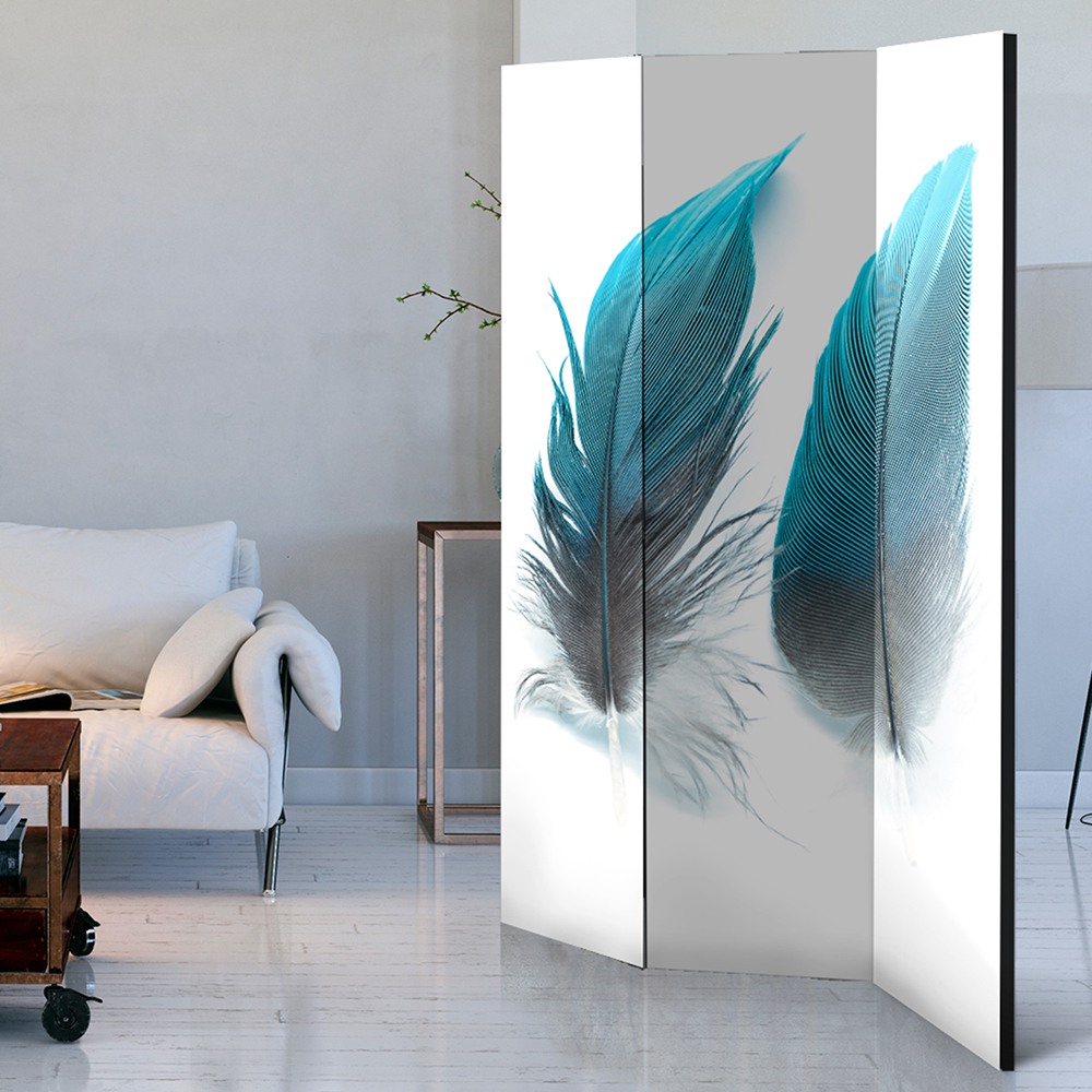 Rumsavdelare Skärmvägg Arkiio Blue Feathers 135x172 cm