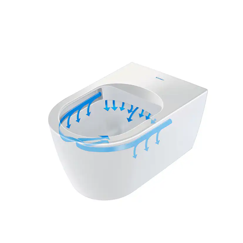Vägghängd Toalettstol Duravit ME by Starck Rimless 253009 inkl Toalettsits