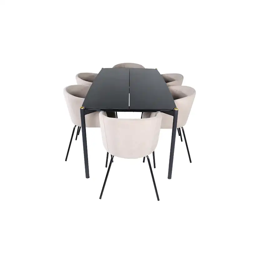 Matgrupp Venture Home Paris med 6 Bergen Stolar Polyesterlinen