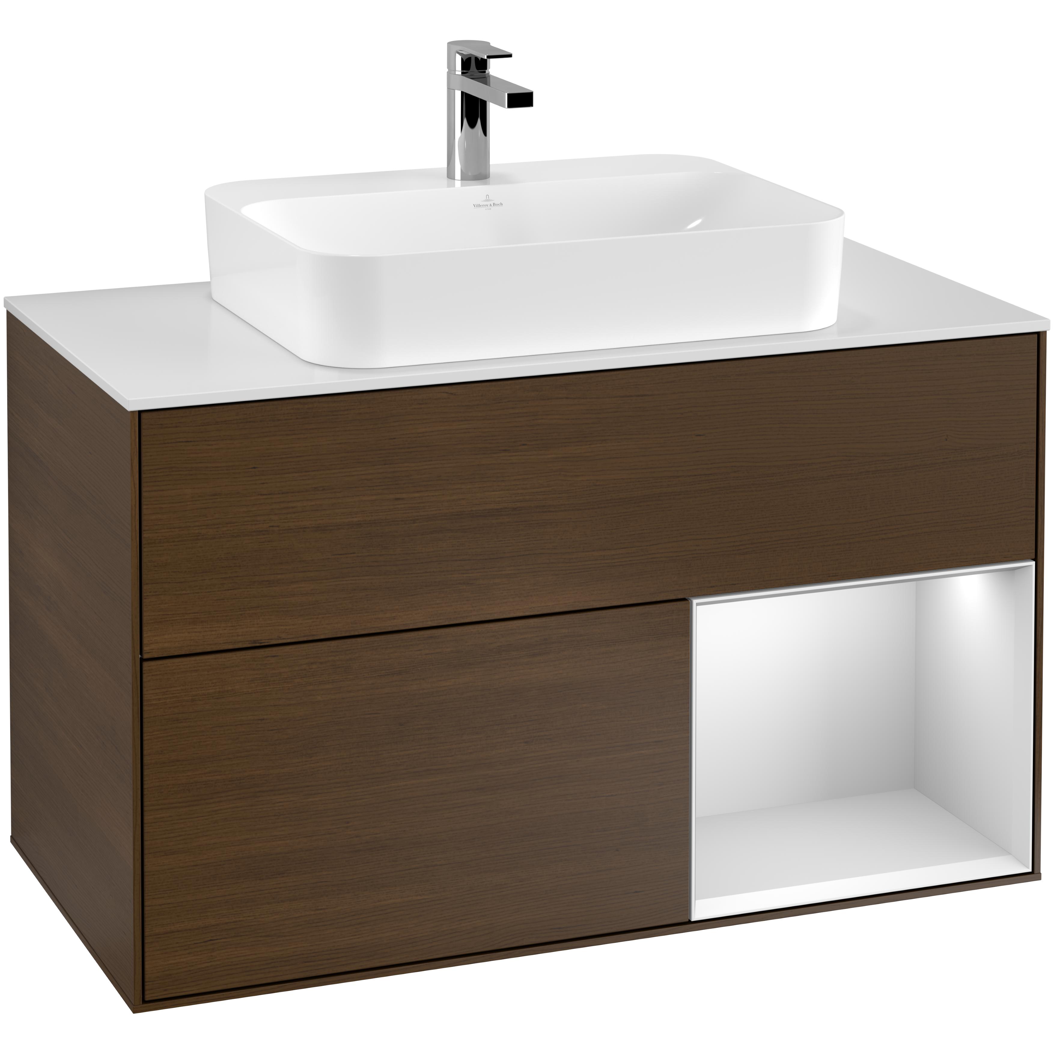 Tvättställsskåp Villeroy & Boch Finion med 2 Lådor Hylla och Bänkskiva för Ytmonterat Tvättställ