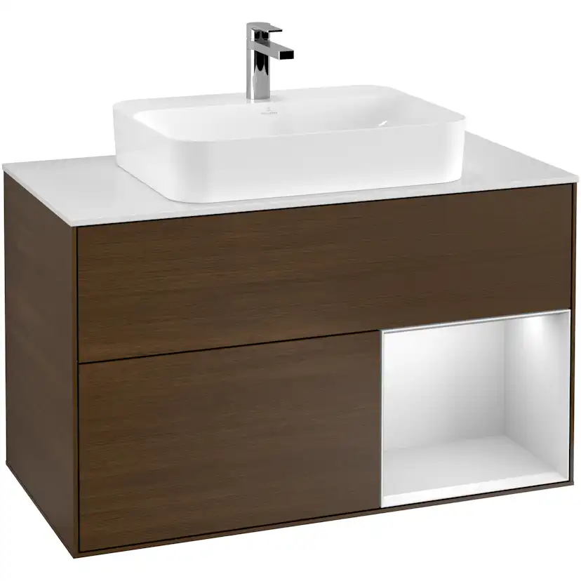 Tvättställsskåp Villeroy & Boch Finion med 2 Lådor Hylla och Bänkskiva för Ytmonterat Tvättställ