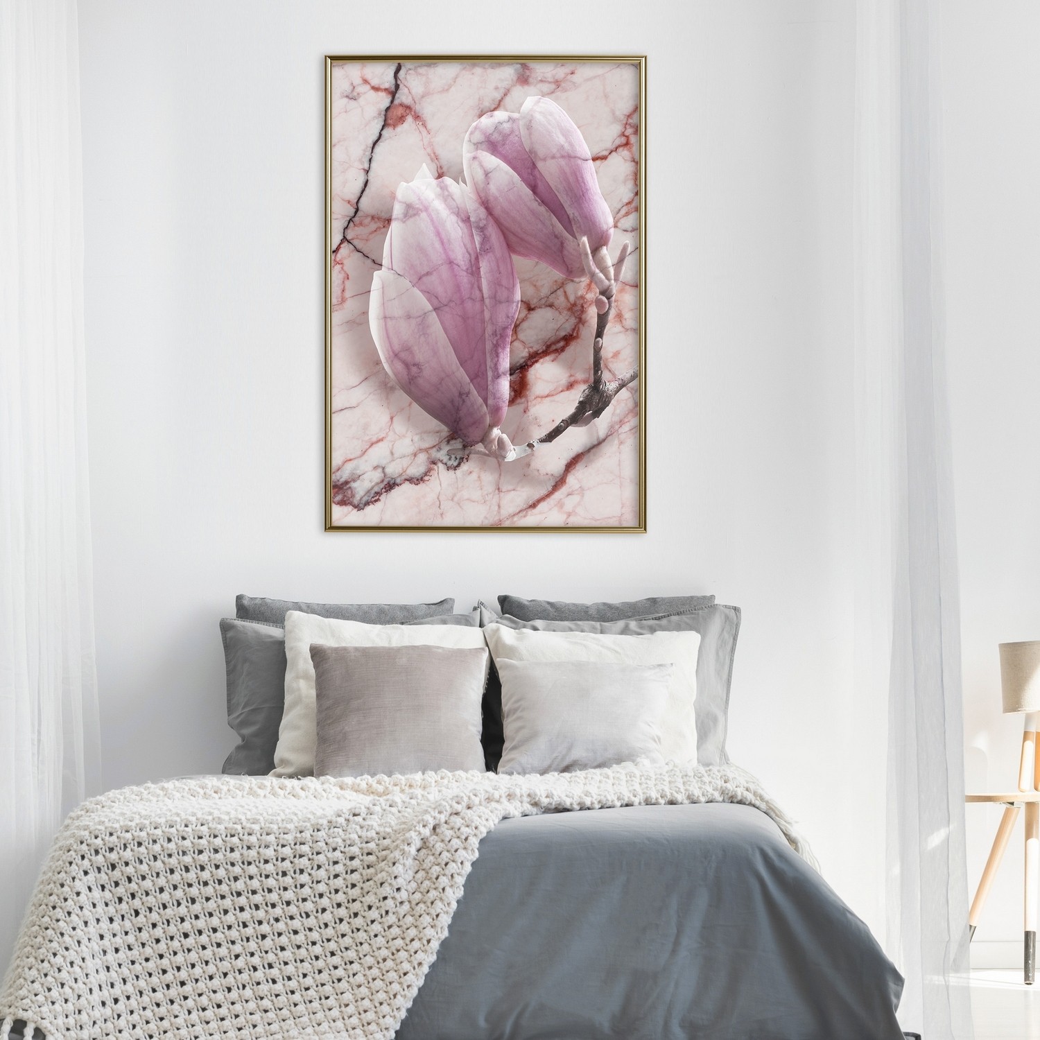 Poster Artgeist Affisch Marble Magnolia