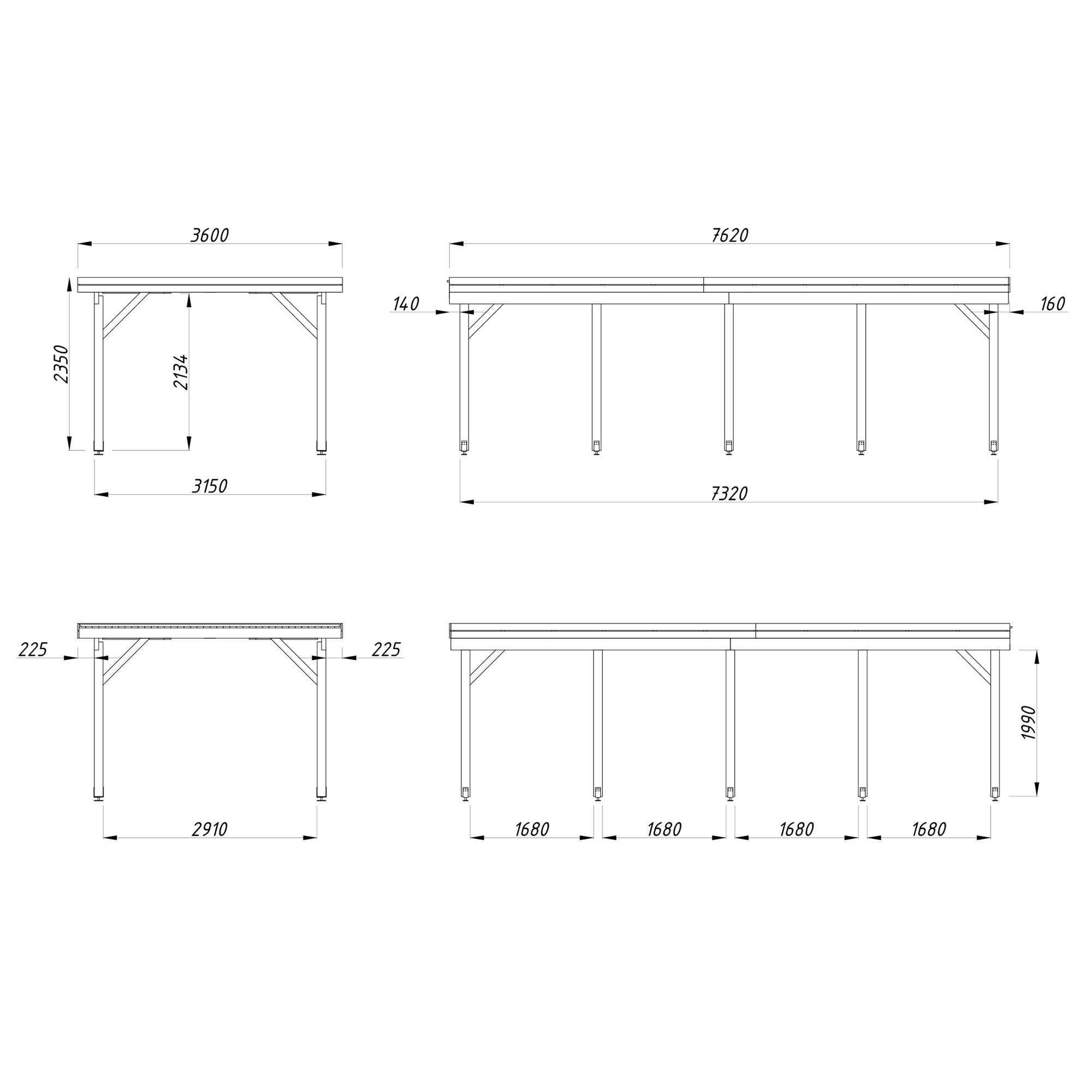 Carport Karl 23,1 m2 Obehandlad
