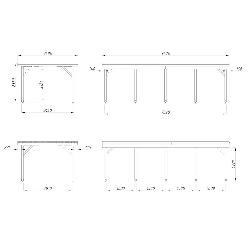 Carport Karl 23,1 m2 Obehandlad