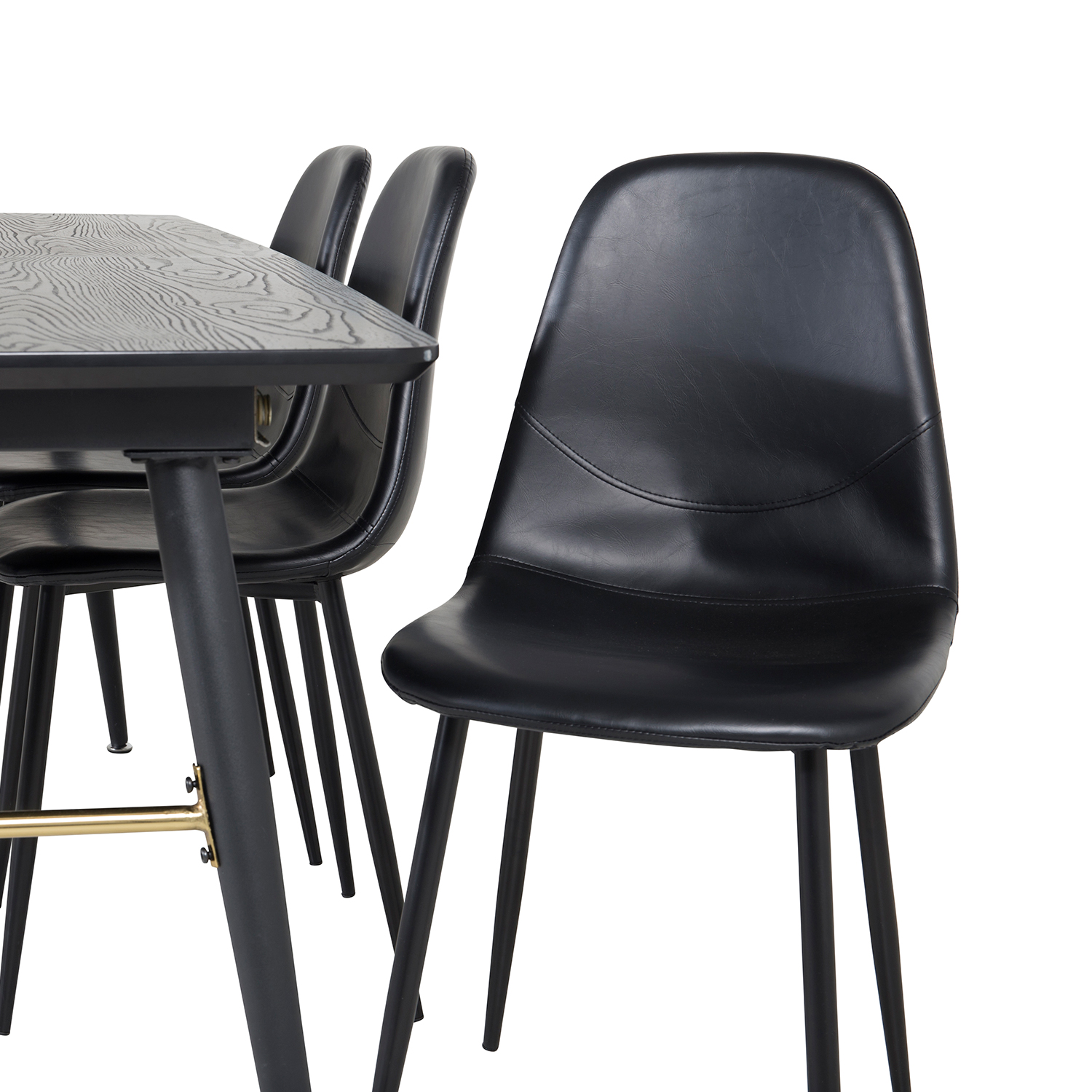 Matgrupp Venture Home Guld med 6 Pobbie Stolar Konstläder