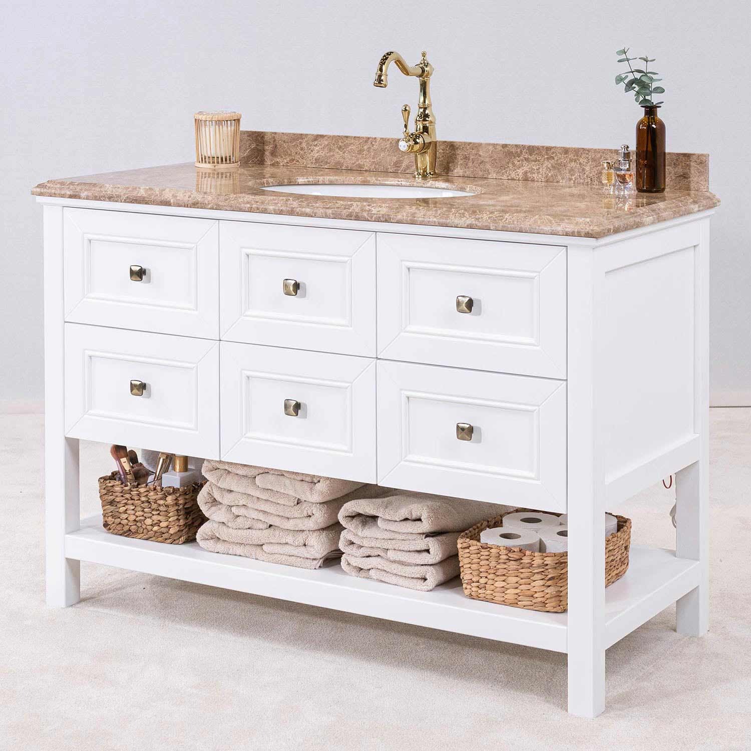 Tvättställsskåp Vesani Utah Beige Marmor