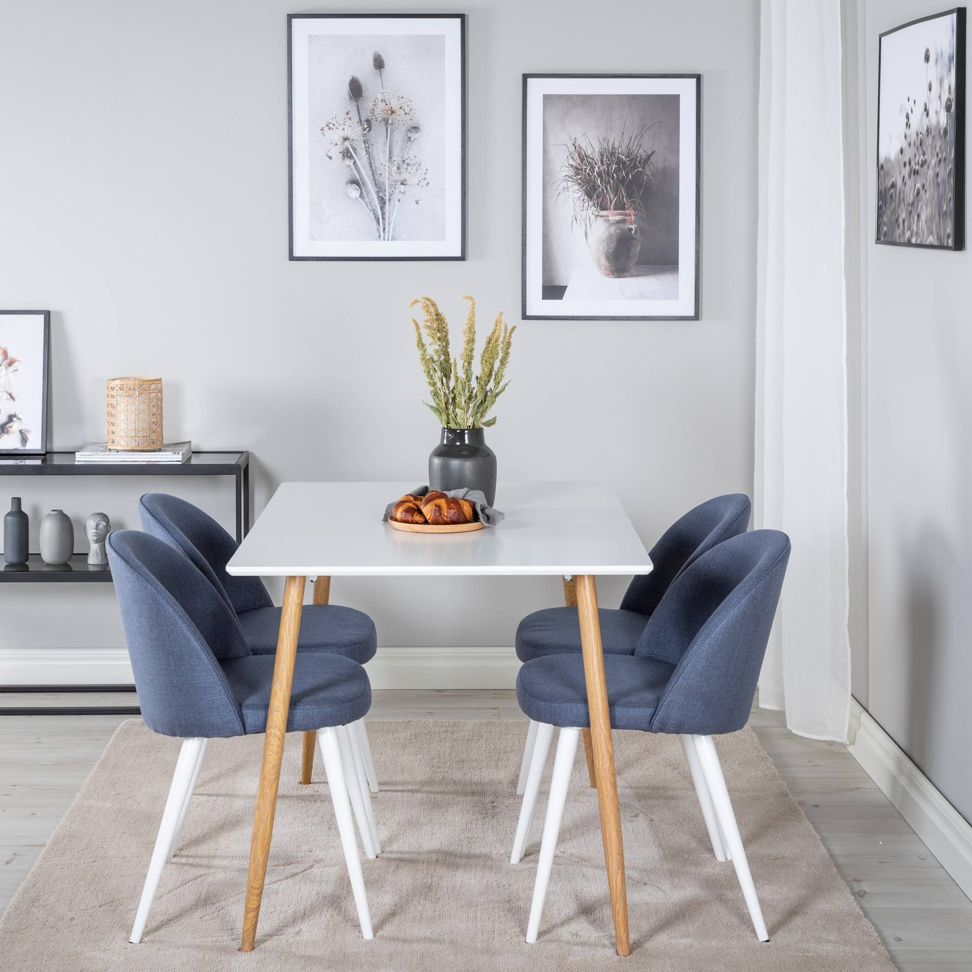 Matgrupp Basic Home Pontus Rektangulärt Matbord 120 cm med 4 Sedavi Matstol