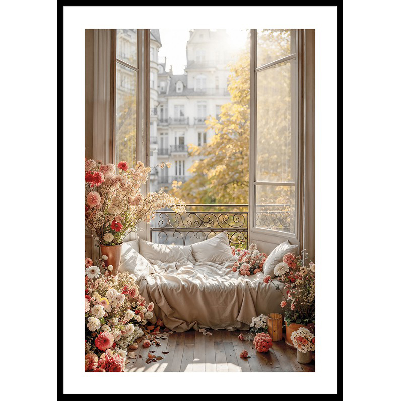 Poster Gallerix Flowers By The Open Window