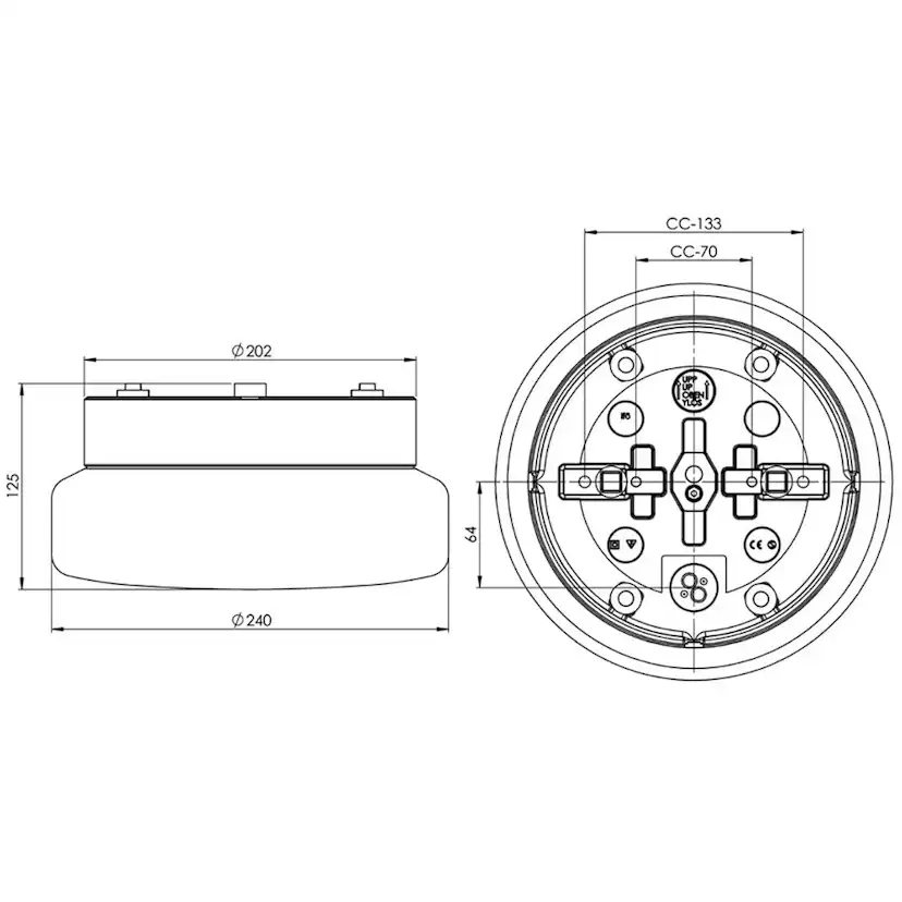 Vägg-/Taklampa Ifö Electric Classic IP44 Rak E27