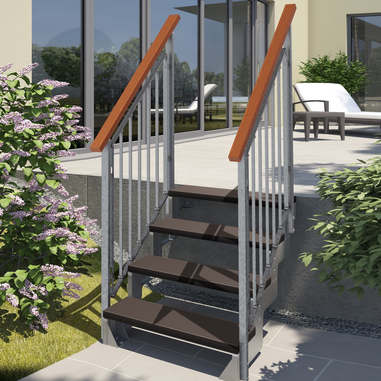 Trädgårdstrappa Dolle Gardentop Trimax med Nordic Räcke