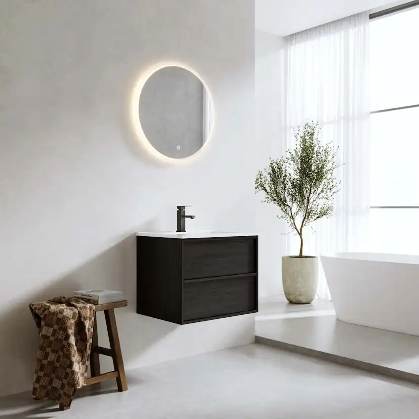 Tvättställsskåp Bathlife Charm med Tvättställ och Spegel Skina