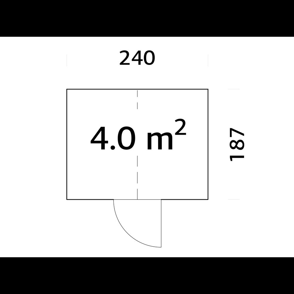 Förråd Palmako Emilia 4,4 m² (inv 4,0 m²)