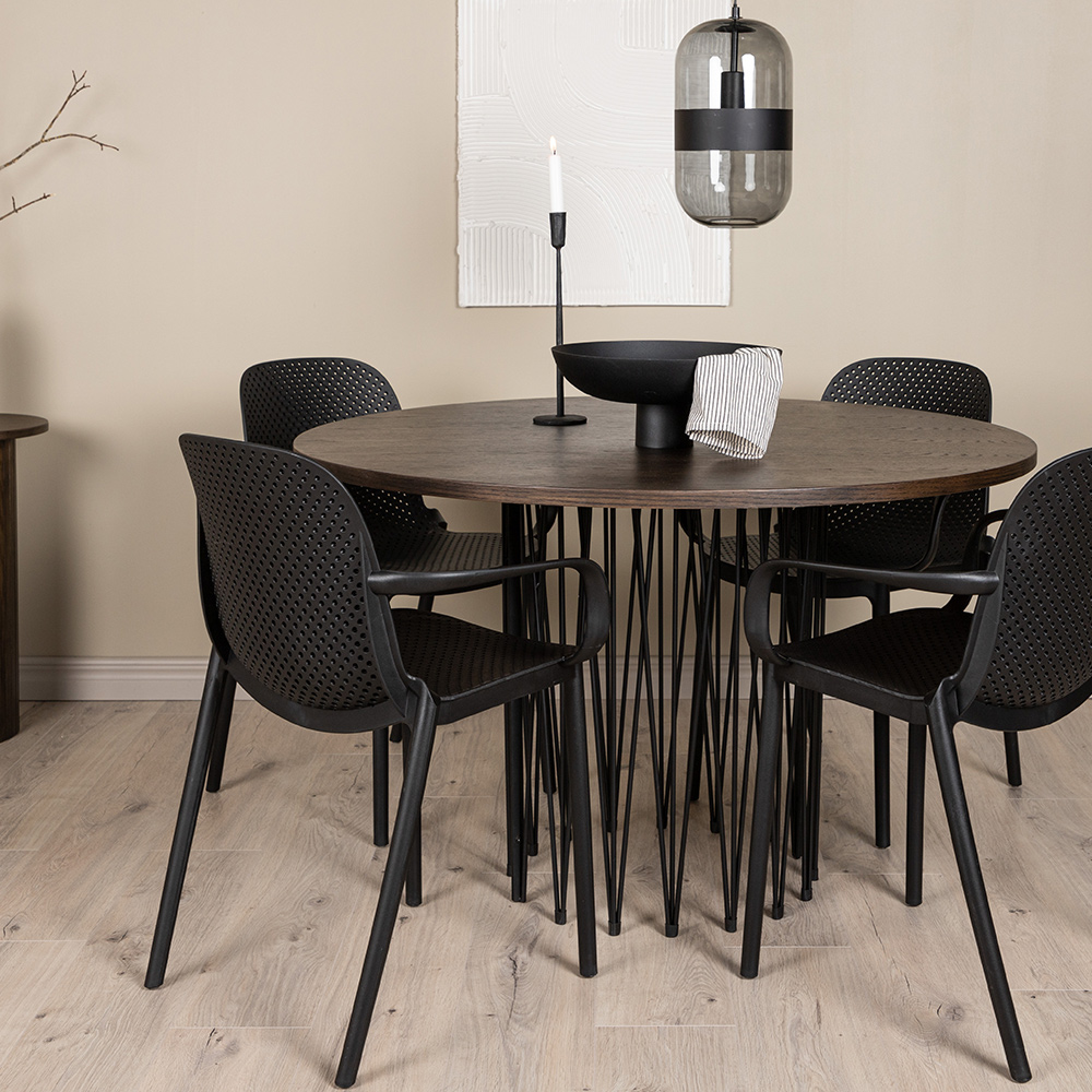 Matgrupp furniture/fashion Stone Rund med 4 Baltimore Stolar