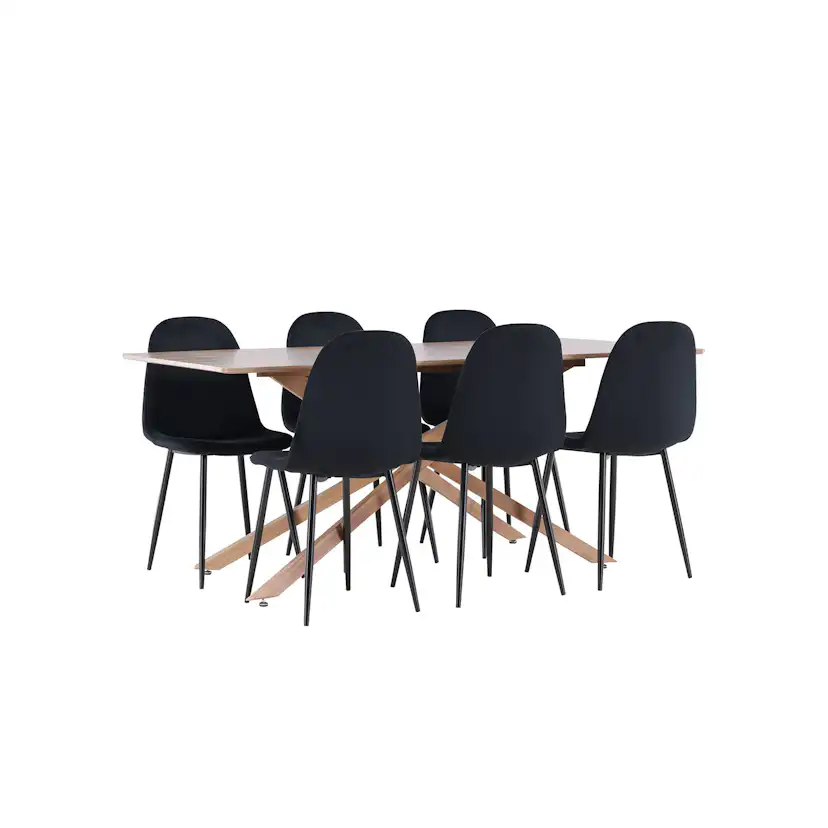 Matgrupp Venture Home Piazza 180 med 6 st Polar Stolar Sammet